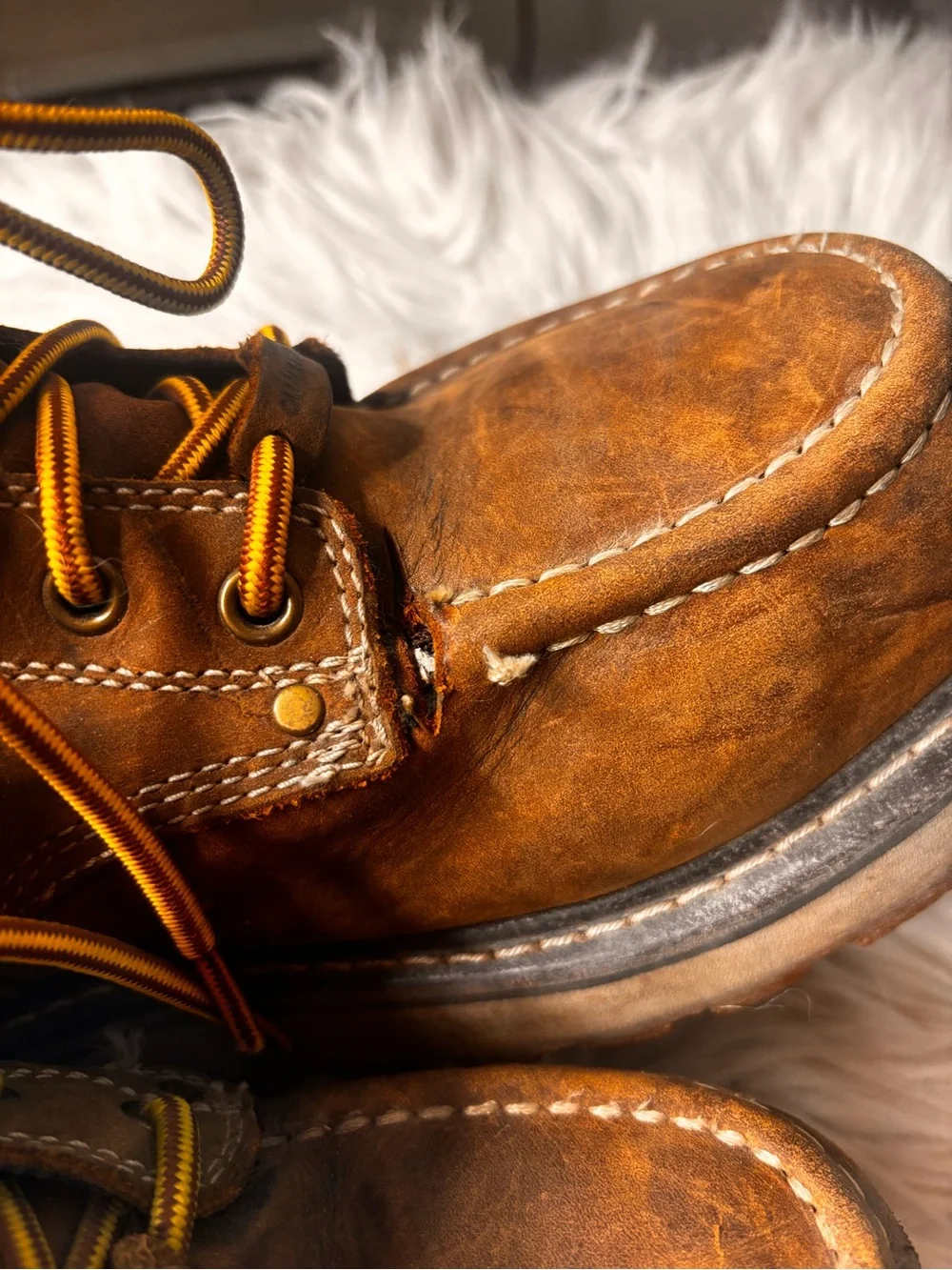 Keen Utility Cincinatti US 8.5 Brown Leather Men's Work Boots with Yellow Laces